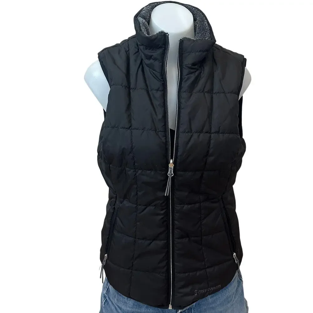 Minnesota Vikings Black Puffer Vest MEDIUM Football Tailgate Unique Quilted - Picture 4 of 6